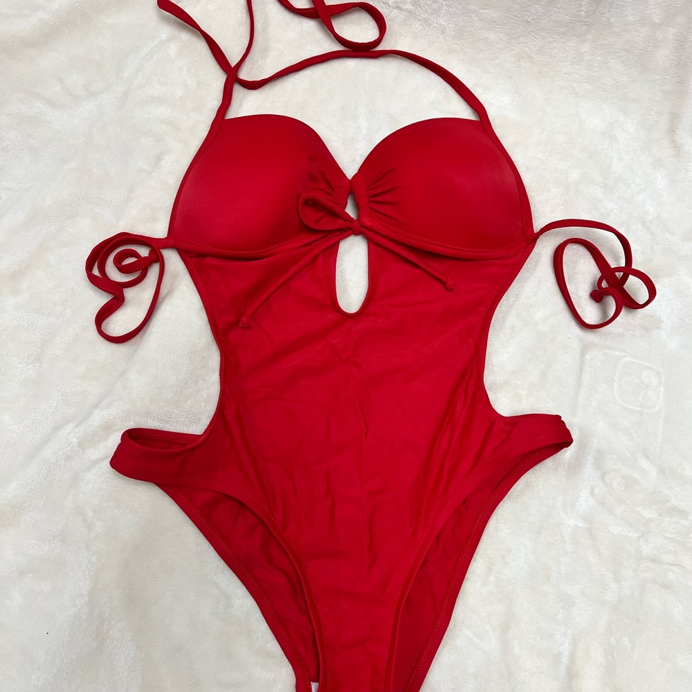 Red One Piece Swimsuit